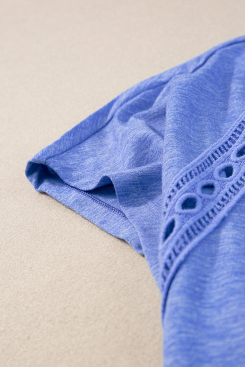 Crochet Lace Detail Oversized Tee
